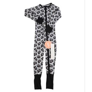 Dream Big Little Pirate Black & White Graphic Zip-Up Onesie Size 3T NWT